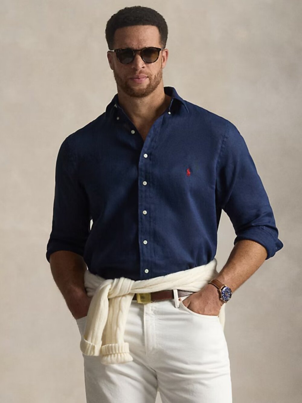 Polo Ralph Lauren Long-Sleeve Linen Button-Up Shirt